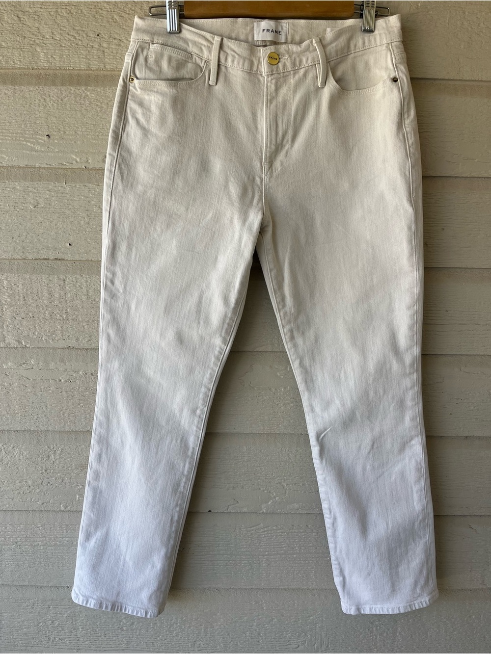 Frame Le High Straight Denim Winter-White Straight-Leg Jeans Women’s size 29